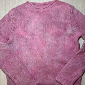 Tie Dye Pink Rolled Neck Cashmere Sweater S